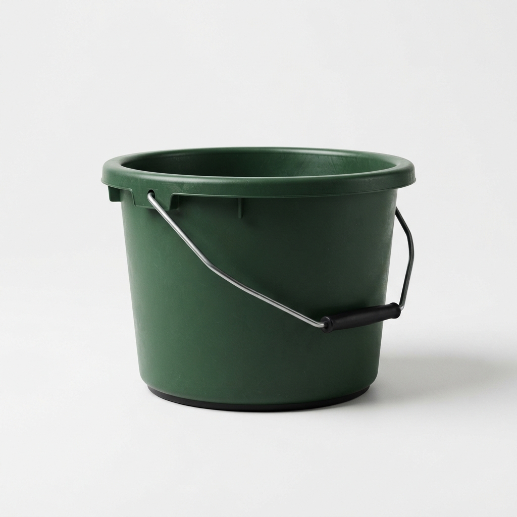 Outdoor horse feed bucket with minimalist silhouette