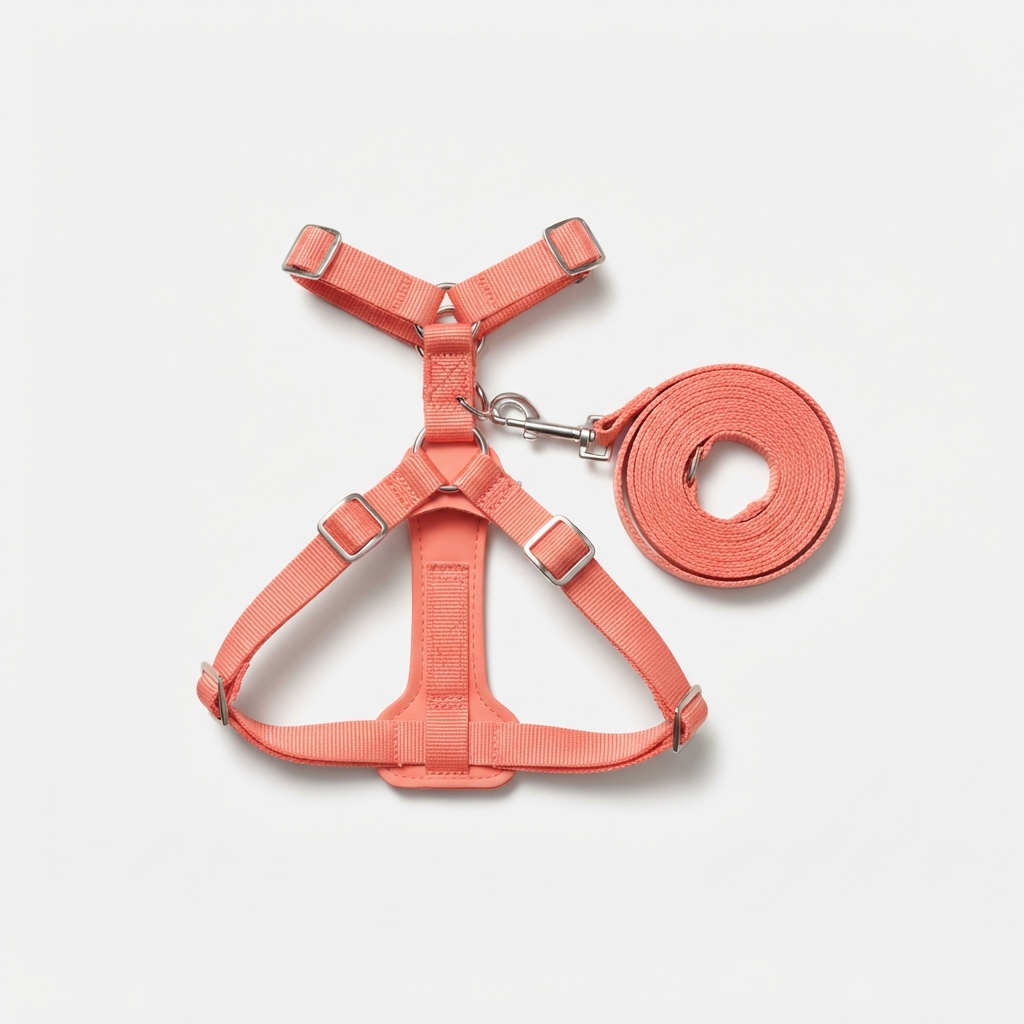 Minimalist outdoor cat harness and leash set