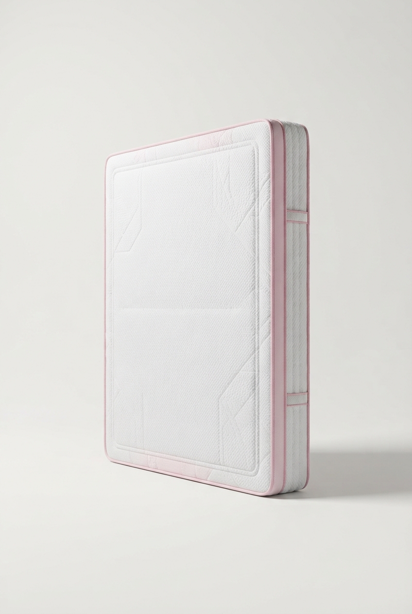 Queen pocket-spring mattress with pastel lightpink border