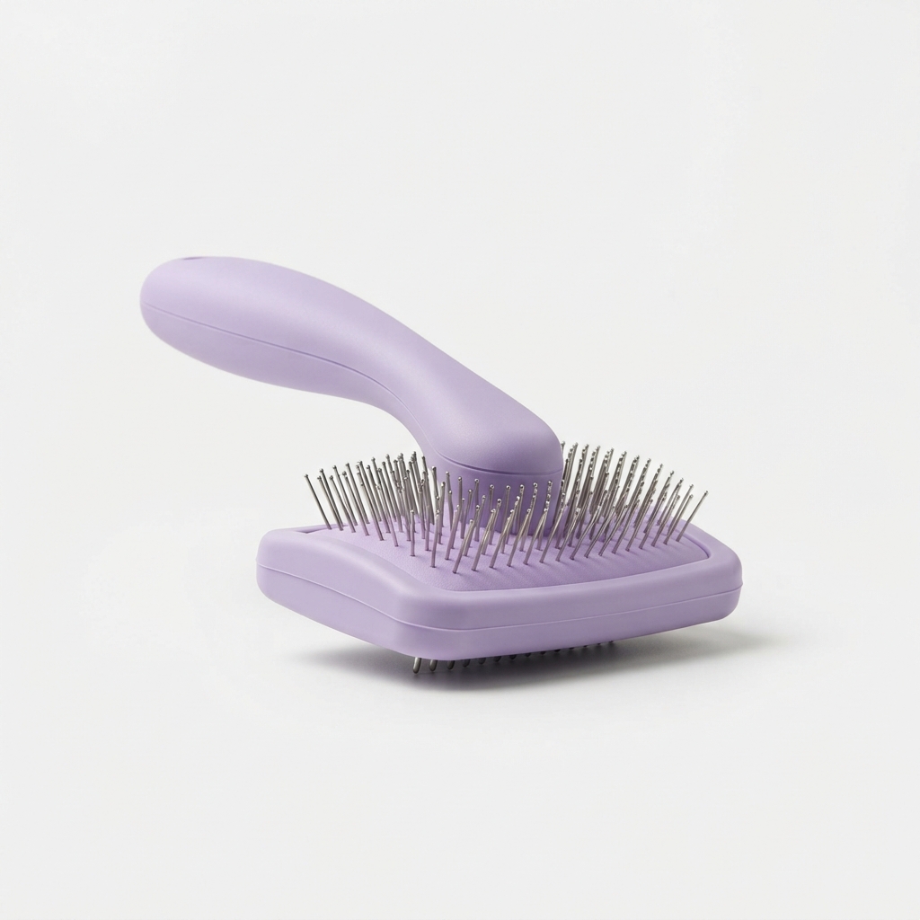 Lavender soft silicone cat grooming brush product photo