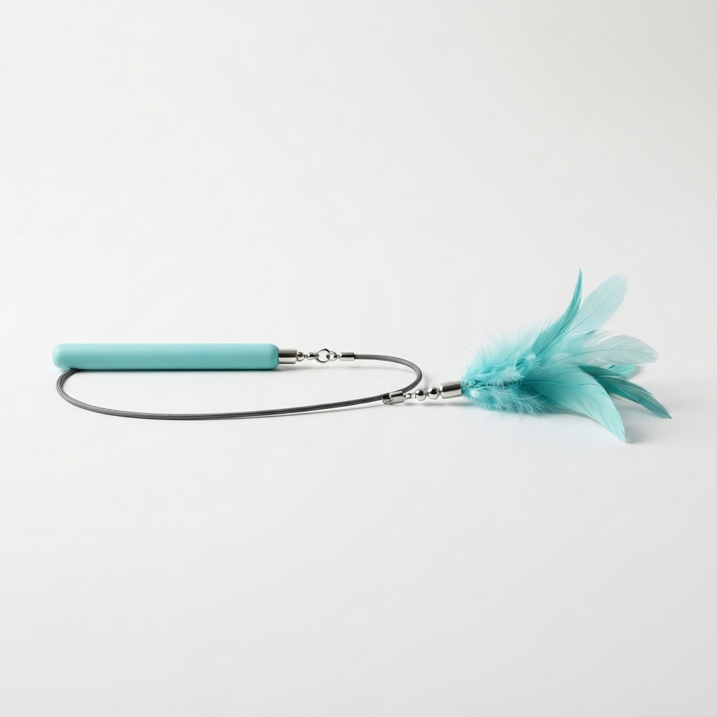 Aqua interactive feather cat wand toy product photo