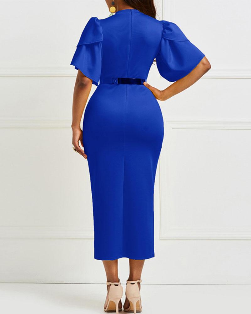 Puff Sleeve One Step Dress